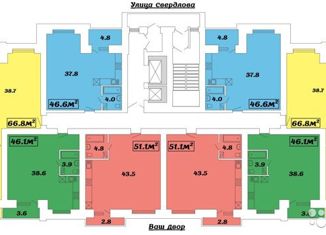 Продается 2-комнатная квартира, 68.1 м2, Новокуйбышевск, улица Свердлова, 17
