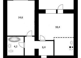 Продам 2-комнатную квартиру, 47.5 м2, рабочий посёлок Кольцово, Никольский проспект, 16