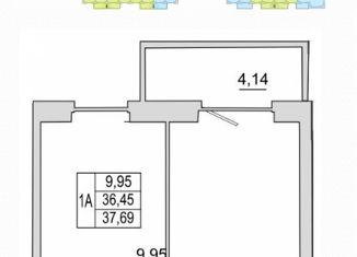 Продаю 1-ком. квартиру, 37.69 м2, Псковская область, улица Ижорского Батальона, 17