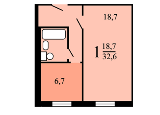 Продается 1-ком. квартира, 32.6 м2, Москва, Мантулинская улица, 2, Мантулинская улица