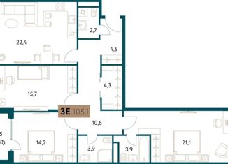Продается четырехкомнатная квартира, 105.1 м2, Москва, Винницкая улица, 8к3, метро Раменки