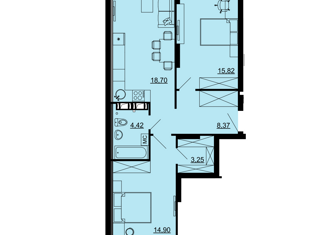 Продается 2-комнатная квартира, 67 м2, Самара, ЖК АмГрад, Южное шоссе, 9