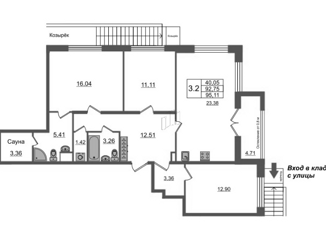 Продается 3-ком. квартира, 92.75 м2, Санкт-Петербург, Невский район, проспект Обуховской Обороны, 36