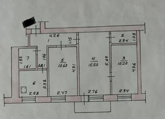 Продается 3-комнатная квартира, 55.1 м2, Чебоксары, улица 50 лет Октября, 24к1