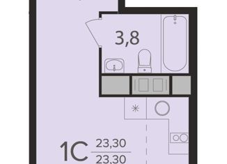 Продажа 1-комнатной квартиры, 23.3 м2, Москва, улица Берзарина, 32к1, метро Октябрьское поле