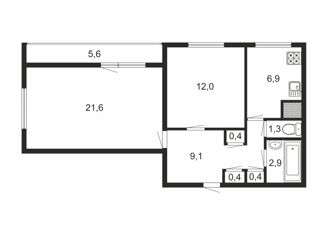 Продаю 2-ком. квартиру, 55 м2, Санкт-Петербург, Софийская улица, 25, муниципальный округ Волковское