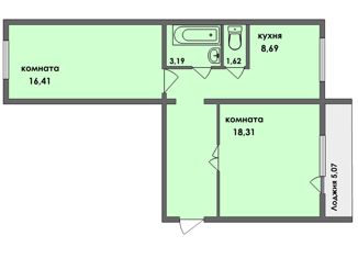 Продажа 2-комнатной квартиры, 57.1 м2, Челябинск, Калининский район, улица 3-го Интернационала, 38