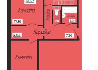 Продается 2-ком. квартира, 62 м2, Смоленск, улица Попова, 113А
