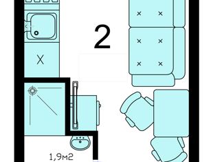 1-комнатная квартира на продажу, 11.5 м2, Москва, улица Захарьинские Дворики, 1к2, район Южное Бутово