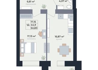 Продаю 1-ком. квартиру, 51.3 м2, Тольятти, улица 40 лет Победы, 38А