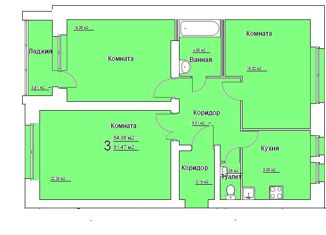 Продаю трехкомнатную квартиру, 81.47 м2, деревня Ермолово, Отрадная улица, 7