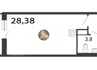 Продается квартира студия, 28.38 м2, Санкт-Петербург, улица Александра Матросова, 1с1, ЖК Притяжение