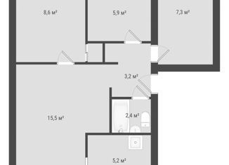 Продается 4-комнатная квартира, 49.3 м2, Санкт-Петербург, улица Костюшко, 98, муниципальный округ Новоизмайловское