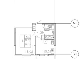 Продается 1-комнатная квартира, 37 м2, Санкт-Петербург, Приморский район, Комендантский проспект, 57к1