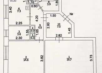 Продаю двухкомнатную квартиру, 62.7 м2, Казань, Кировский район, улица Богатырёва, 4/2