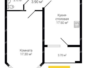 Продам 1-комнатную квартиру, 44.5 м2, село Александровка, Газовый переулок, 2А