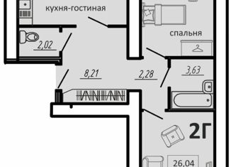 2-комнатная квартира на продажу, 59.2 м2, село Засечное, Соборная улица, с1, ЖК Весна