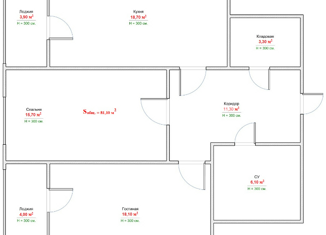 2-ком. квартира на продажу, 82.5 м2, Ставрополь, улица Ленина, 423А, микрорайон № 22