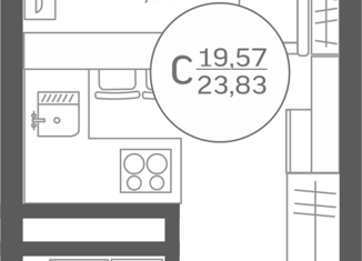 Квартира на продажу студия, 20 м2, деревня Патрушева