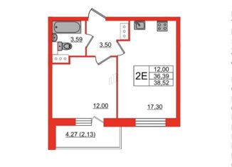 Продаю 1-ком. квартиру, 38.5 м2, Свердловское городское поселение