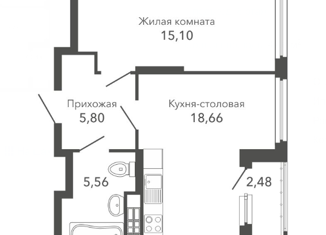 Продается однокомнатная квартира, 47.6 м2, Верхняя Пышма, улица Сапожникова, 3А, ЖК Шишкин