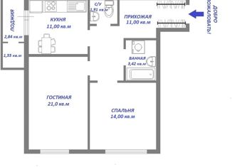 Продается 2-комнатная квартира, 62 м2, Екатеринбург, Переходный переулок, 6, ЖК Гольфстрим