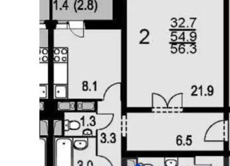 Продаю 2-комнатную квартиру, 55 м2, Москва, Синявинская улица, 11к16, САО