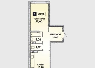 Однокомнатная квартира на продажу, 39.19 м2, Краснодар, Конгрессная улица, 33, микрорайон Достояние