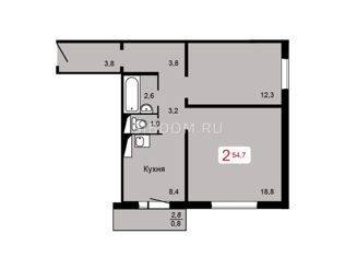 Продам двухкомнатную квартиру, 54.7 м2, Красноярск, жилой комплекс Мичурино, 2.2, ЖК Мичурино