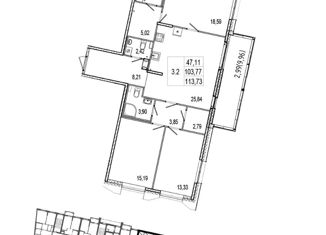 Продаю 3-комнатную квартиру, 104.6 м2, Санкт-Петербург, набережная Чёрной речки, 9