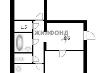 2-ком. квартира на продажу, 57.2 м2, Новосибирск, улица Бурденко, 25