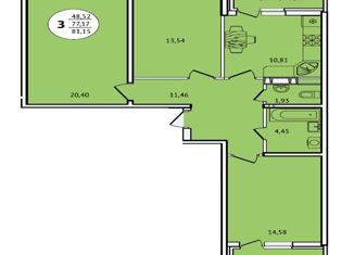 Продаю 3-комнатную квартиру, 78.6 м2, Краснодар, Колхозная улица, 5, ЖК Все Свои