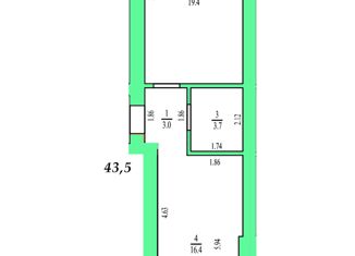 Продается 1-комнатная квартира, 43.5 м2, Оренбург, Тепличная улица, 19