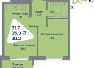 Продажа 2-комнатной квартиры, 36.3 м2, село Култаево, Первоцветная улица, 107