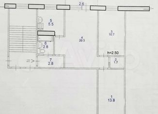 Продаю 3-ком. квартиру, 55.5 м2, Элиста, 1-й микрорайон, 19, 1-й микрорайон