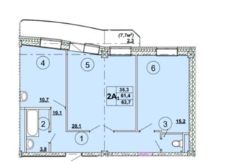 Продажа 2-комнатной квартиры, 63.7 м2, Абакан, улица Кирова, 185к3