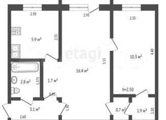 Продажа 2-ком. квартиры, 42 м2, Котлас, улица Виноградова, 14