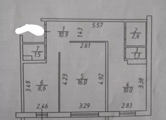 Продажа двухкомнатной квартиры, 54.4 м2, Татарстан, 65-й комплекс, 19