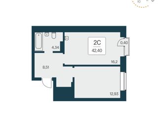 Продам двухкомнатную квартиру, 42.4 м2, Новосибирск, Красный проспект, 167к9, ЖК Расцветай на Красном