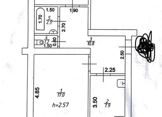 Продается 2-ком. квартира, 50.8 м2, Казань, улица Гарифьянова, 10, Приволжский район