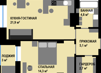 Сдача в аренду 2-комнатной квартиры, 50.3 м2, Пермь, улица Революции, 54