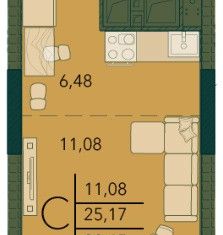 Продажа квартиры студии, 29 м2, село Засечное, Олимпийская улица, 9