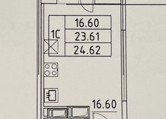 Продаю квартиру студию, 24.62 м2, Санкт-Петербург, Комендантский проспект, 61, ЖК Йога