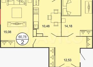 Продажа 2-ком. квартиры, 60.8 м2, Ставрополь, улица Чапаева, 4/1А, микрорайон Чапаевка