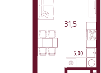 Продажа квартиры студии, 31.5 м2, Екатеринбург, ЖК Парк Столиц, Московская улица, 249