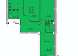 Продажа 3-комнатной квартиры, 79.48 м2, Пенза, улица 65-летия Победы, с11, Октябрьский район