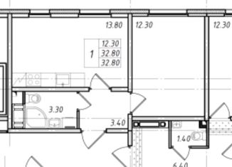 Продам однокомнатную квартиру, 32.8 м2, посёлок Ковалёво