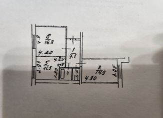 Продается 2-ком. квартира, 62 м2, Рязань, Быстрецкая улица, 9к1, район Кальное