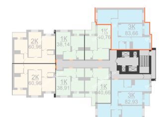 3-ком. квартира на продажу, 83.6 м2, Воронеж, улица 45-й Стрелковой Дивизии, 259/13