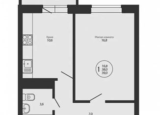 Продаю 1-комнатную квартиру, 38.6 м2, Краснодар, улица Гидростроителей, 59/2лит1, ЖК Мелодия